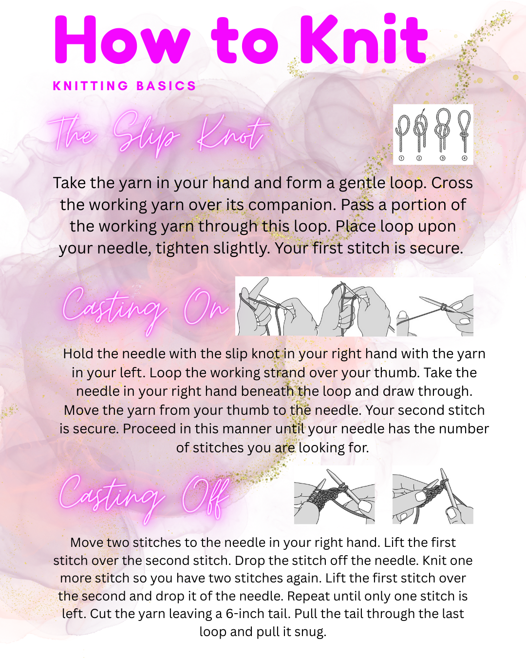 How to Knit - Beginner Basics Digital Download