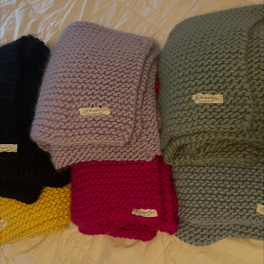 Hand Knit Blanket - Wool