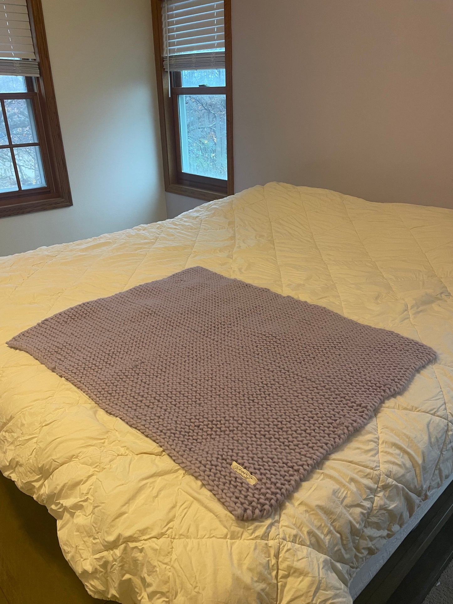 Hand Knit Blanket - Wool