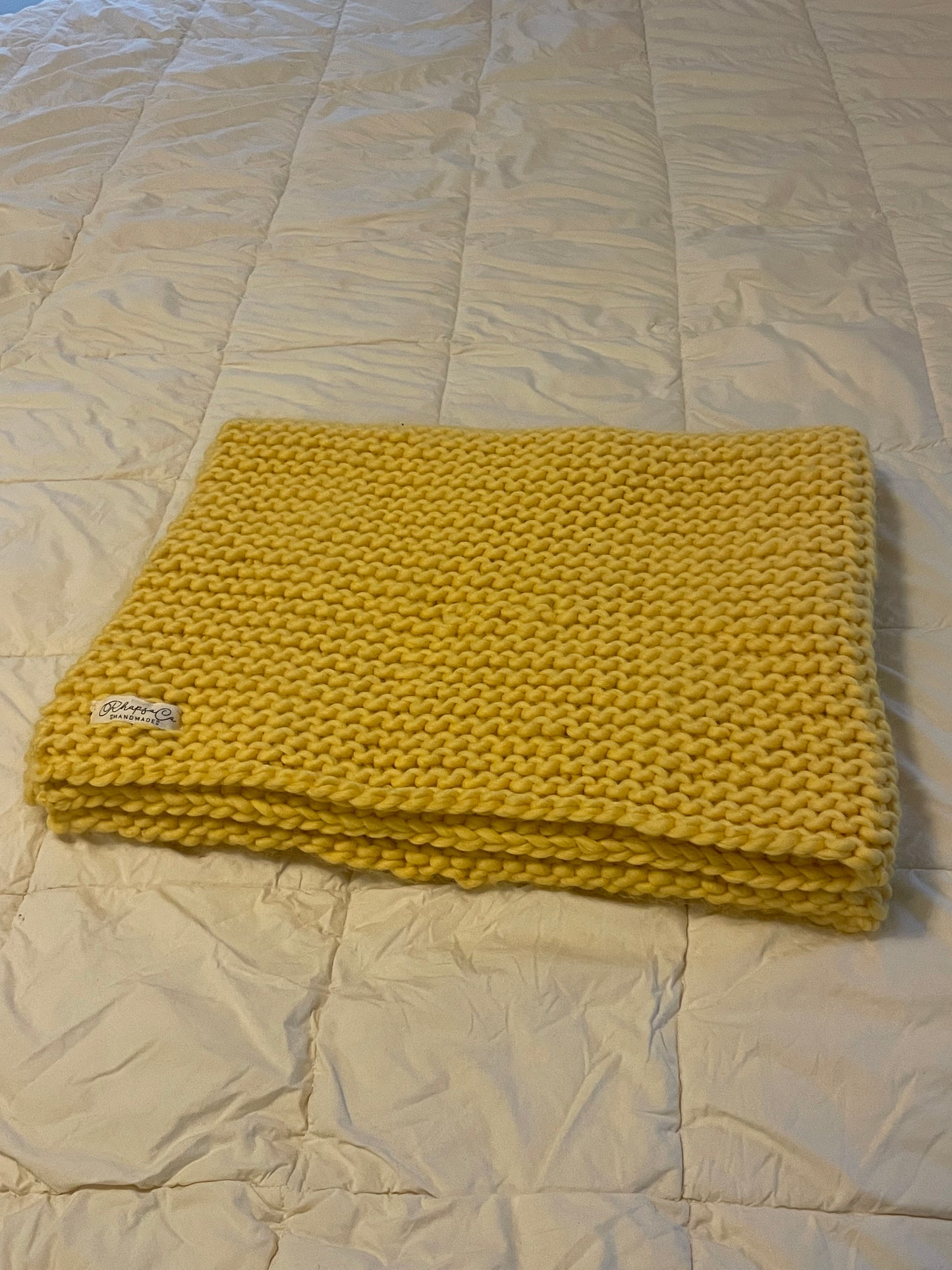 Hand Knit Blanket - Wool