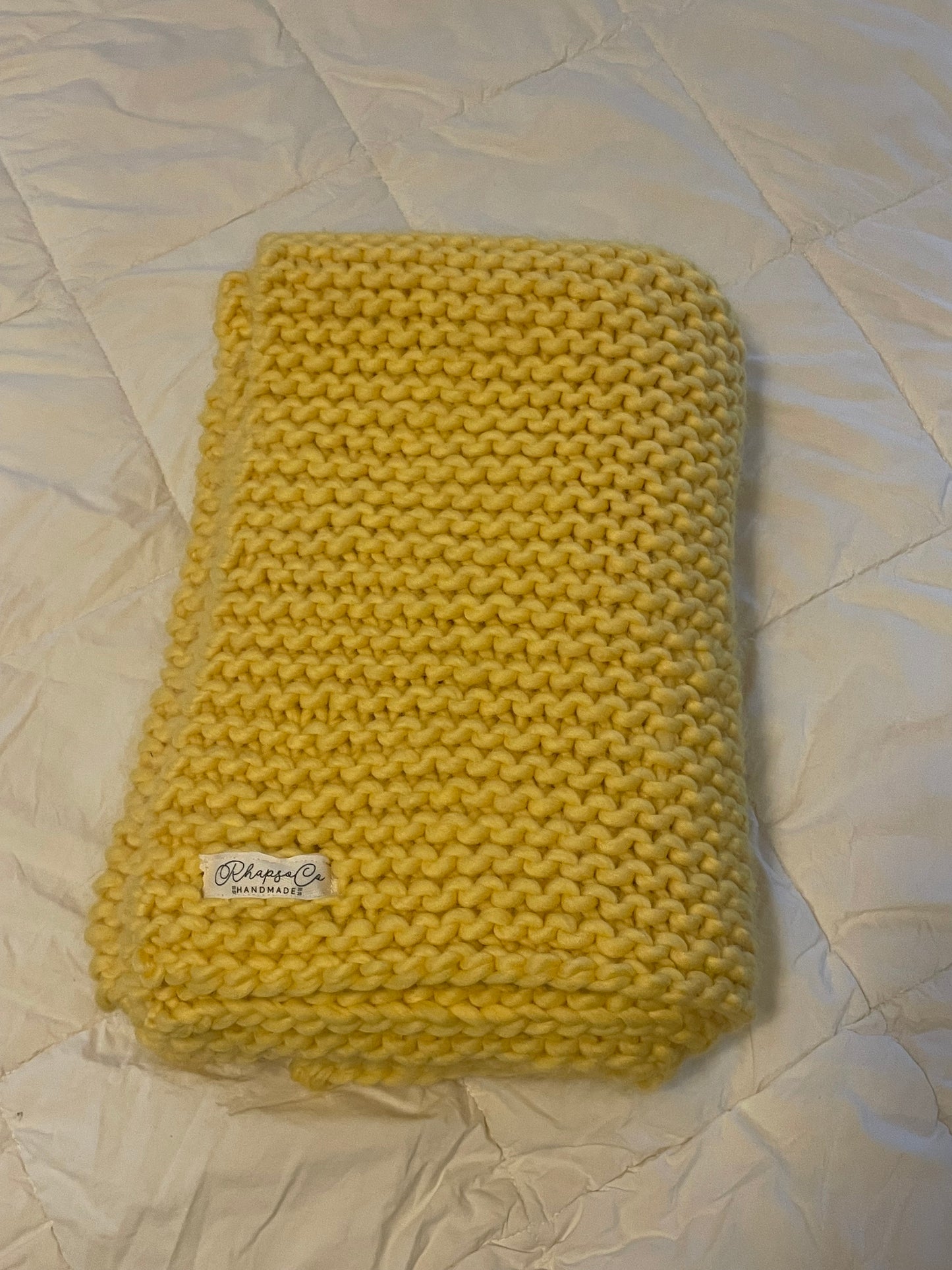 Hand Knit Blanket - Wool