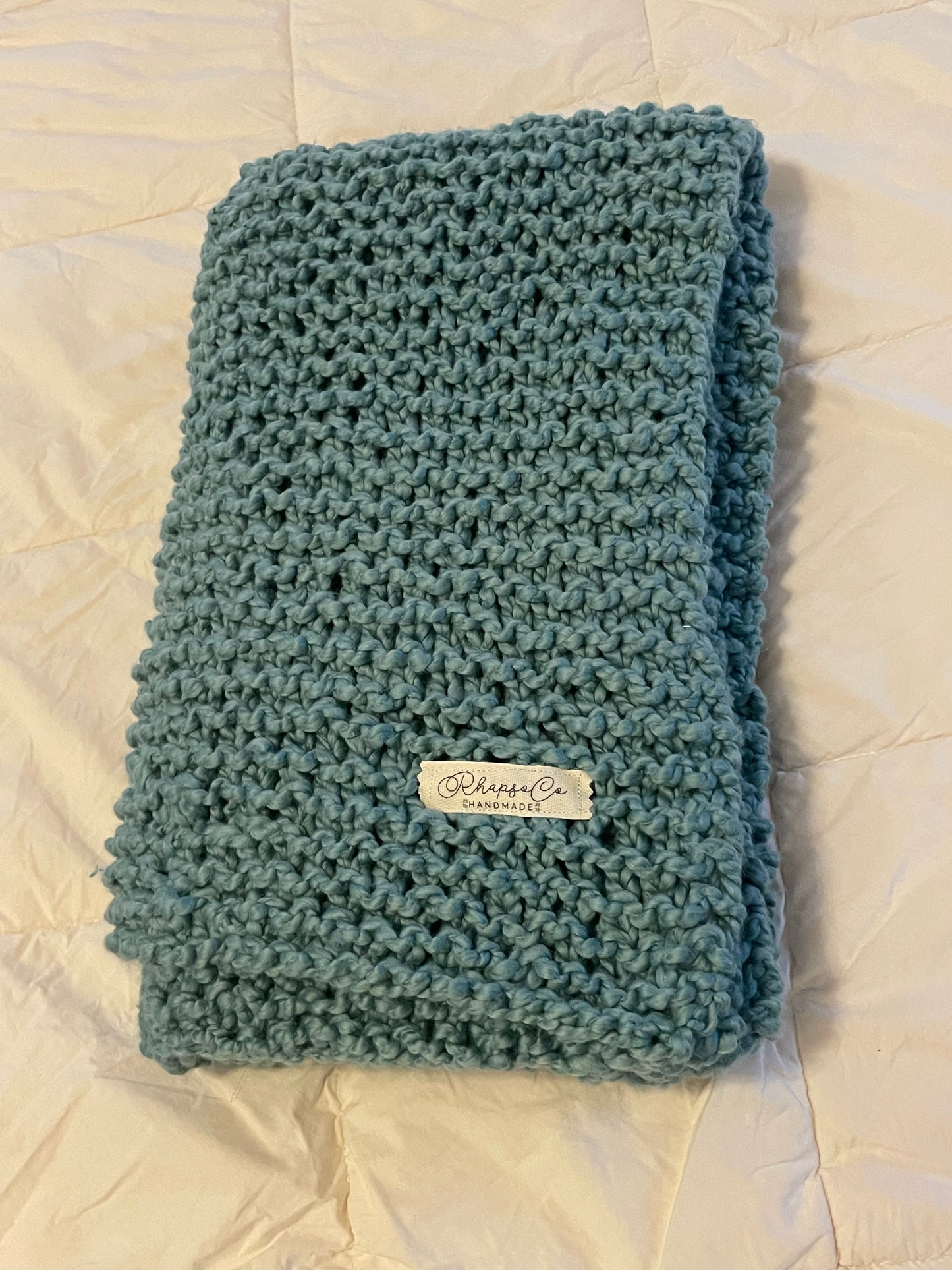 Hand Knit Blanket - Cotton