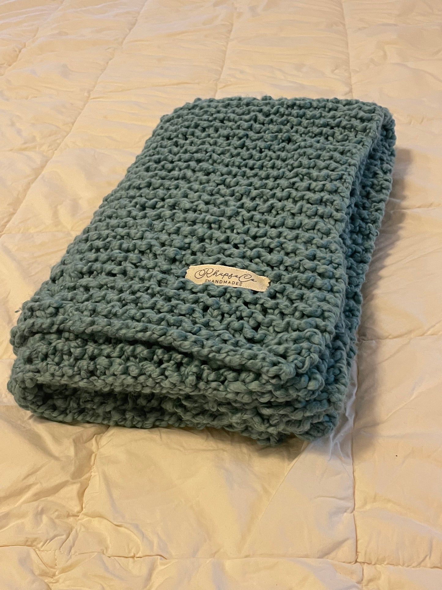 Hand Knit Blanket - Cotton