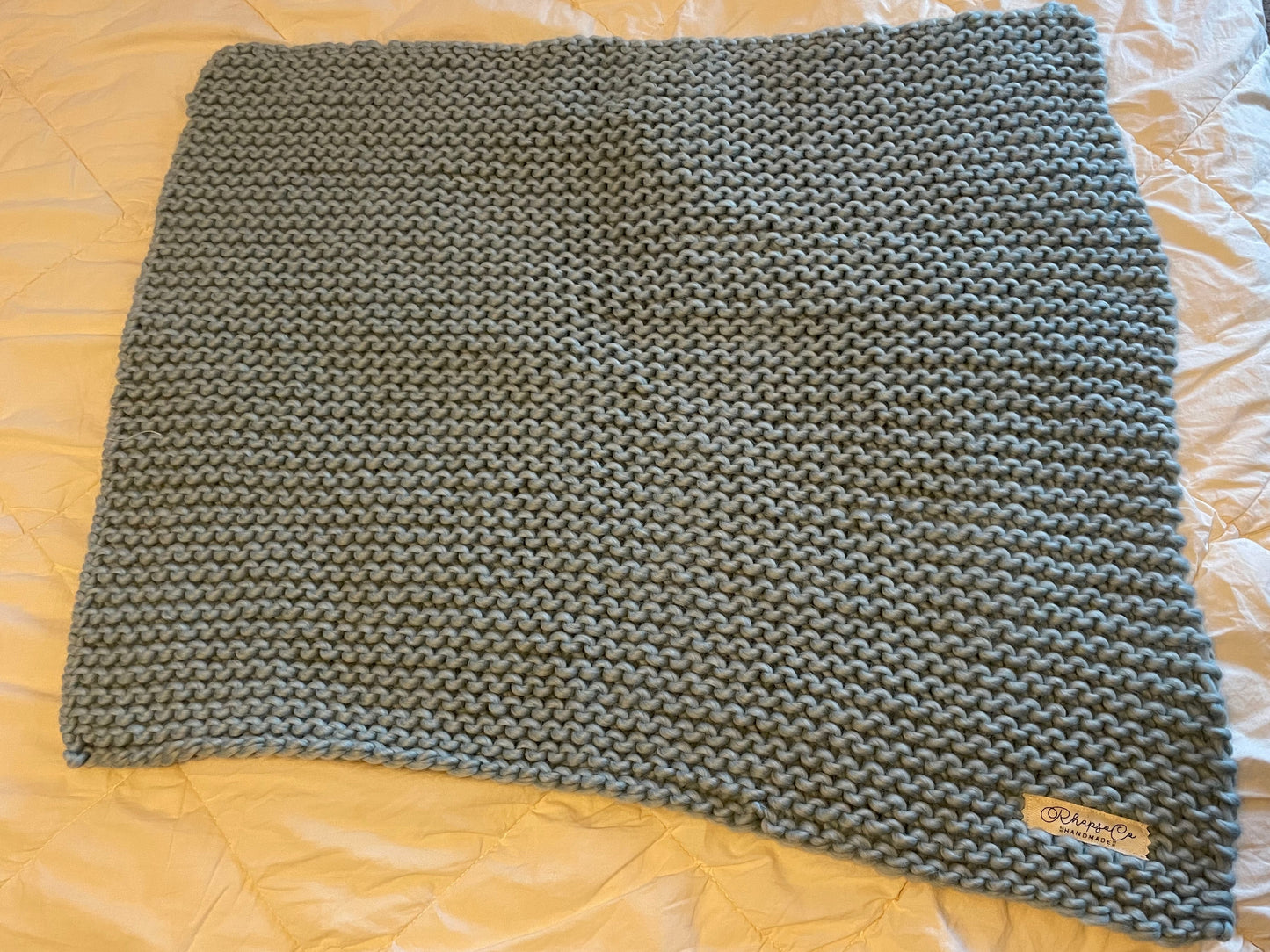 Hand Knit Blanket - Wool