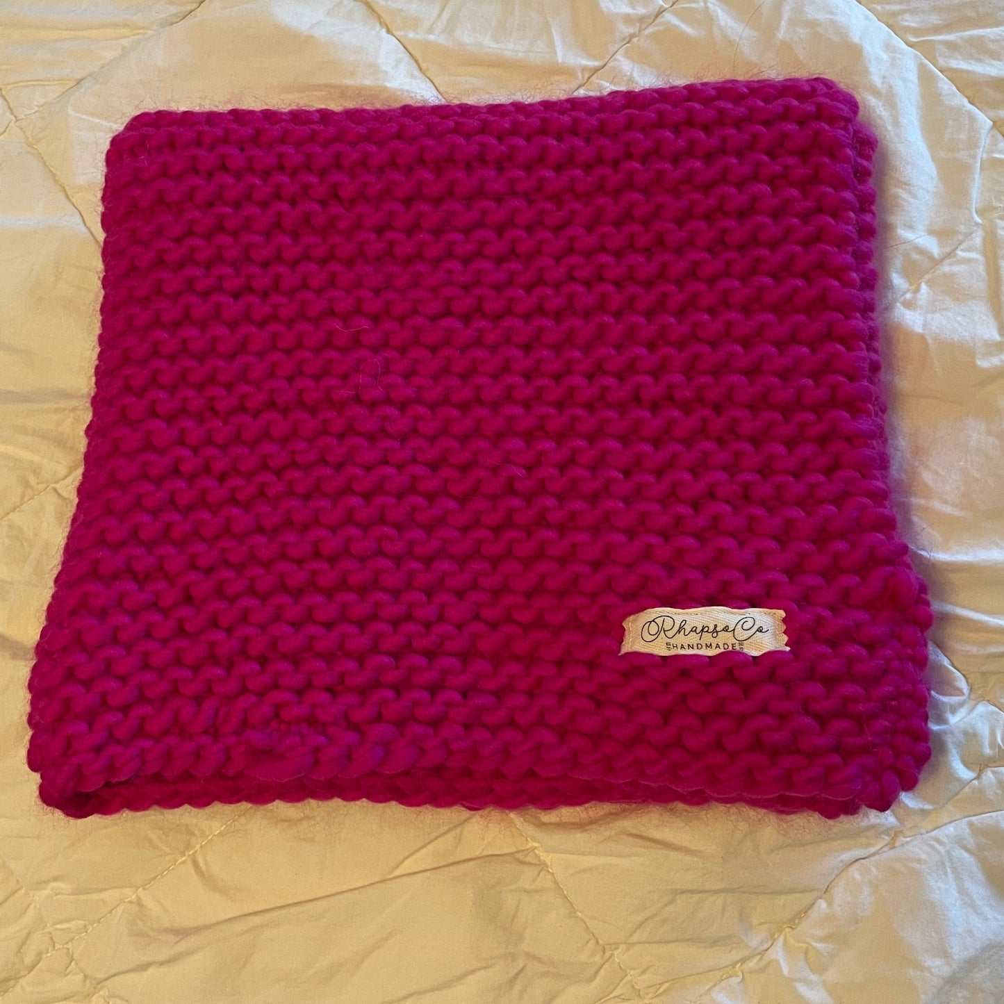 Hand Knit Blanket - Wool