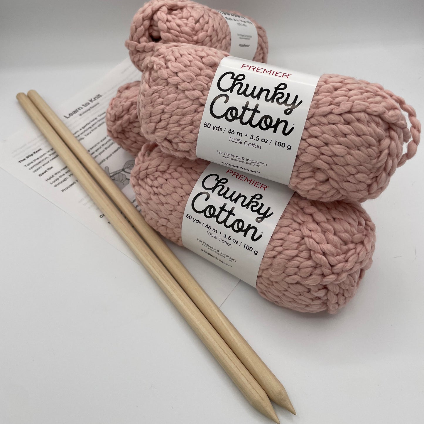 How to Knit Kit - Cotton & Hard Wood