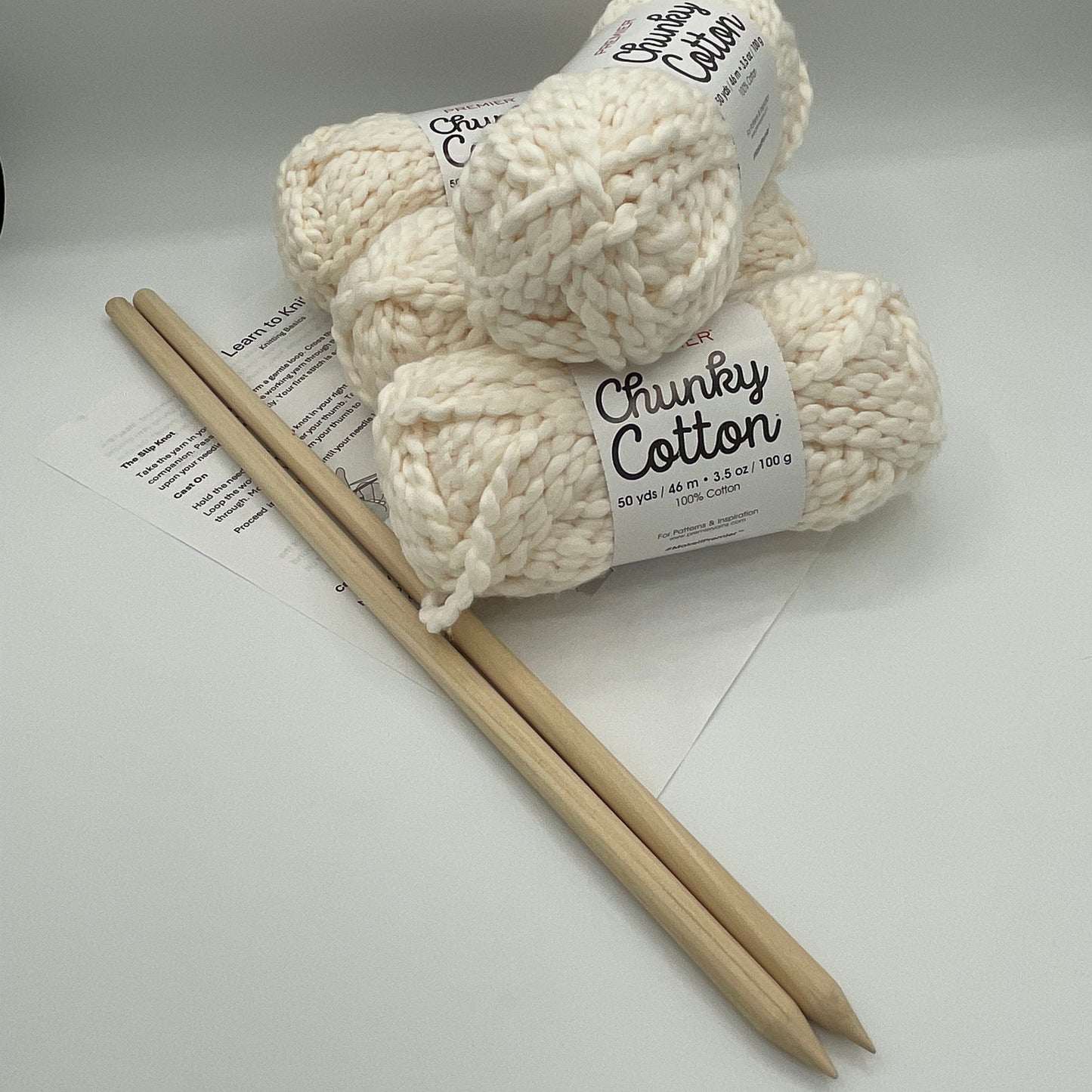 How to Knit Kit - Cotton & Hard Wood