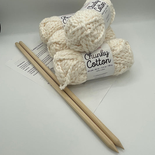 How to Knit Kit - Cotton & Hard Wood