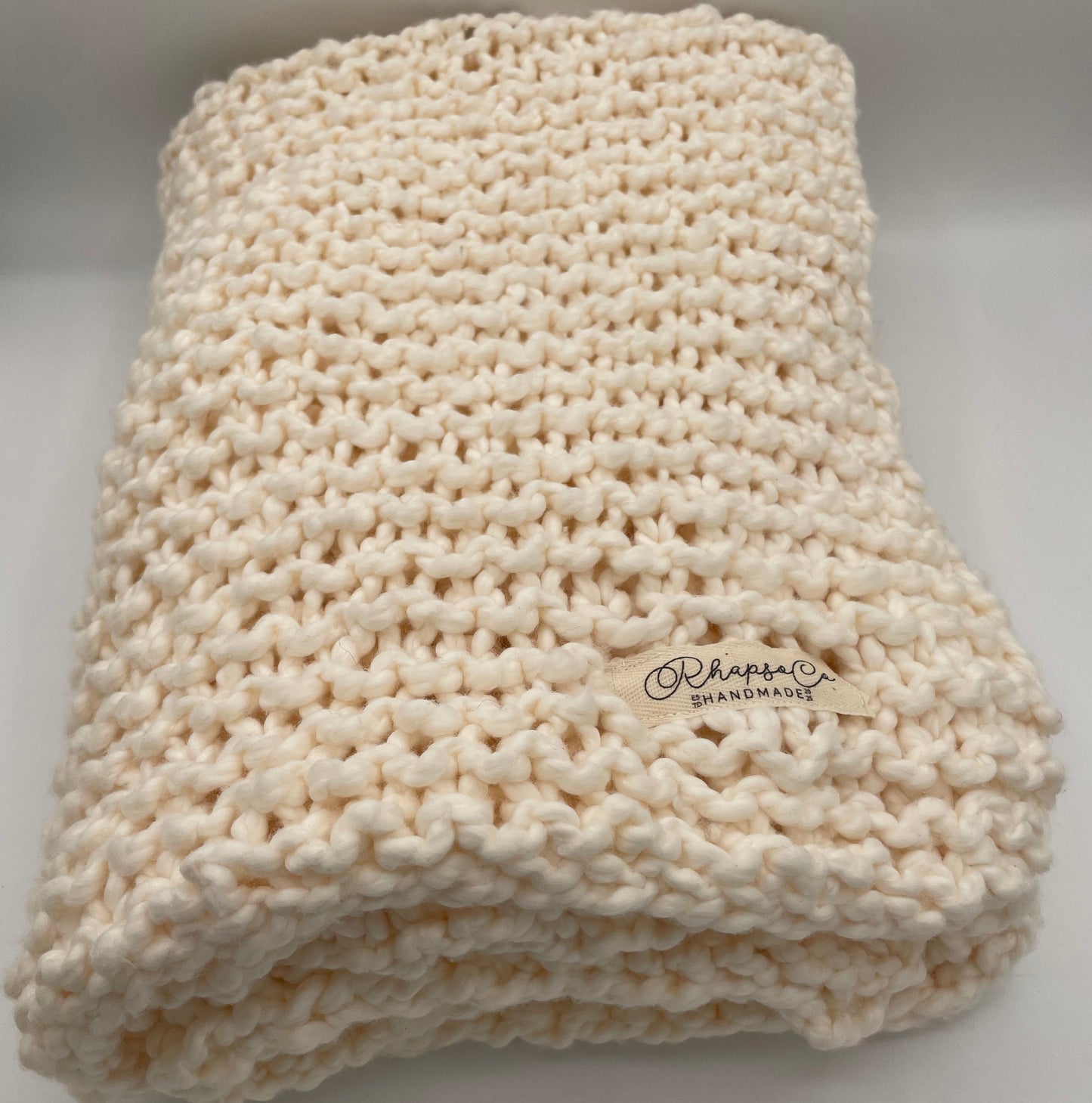 Hand Knit Blanket - Cotton